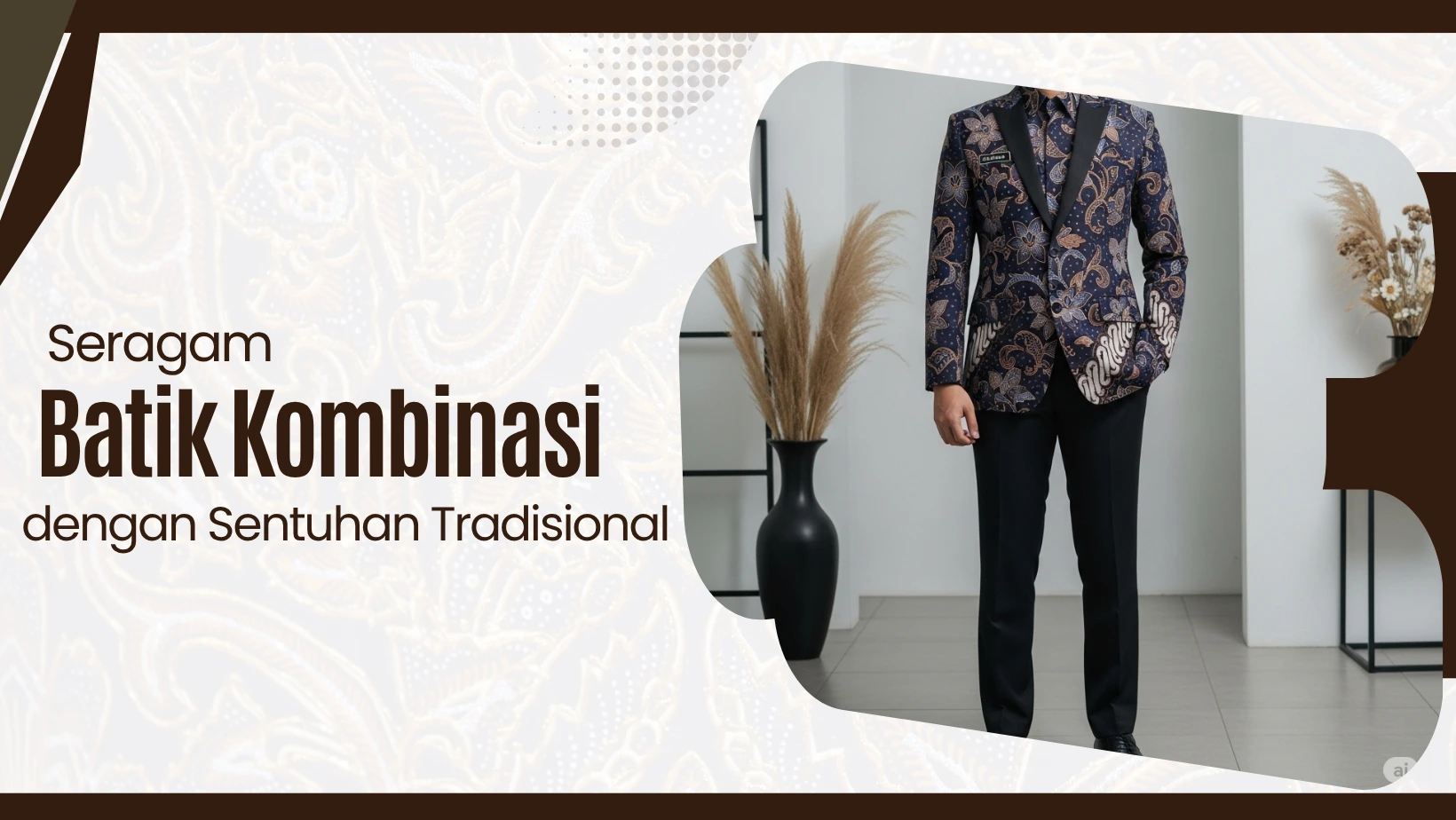 Seragam Batik Kombinasi dengan Sentuhan Tradisional